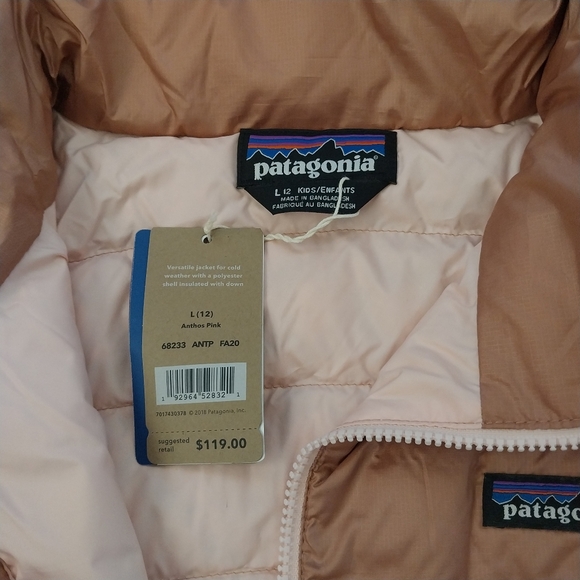 Girls Anthos Pink Down Sweater - Picture 6 of 14